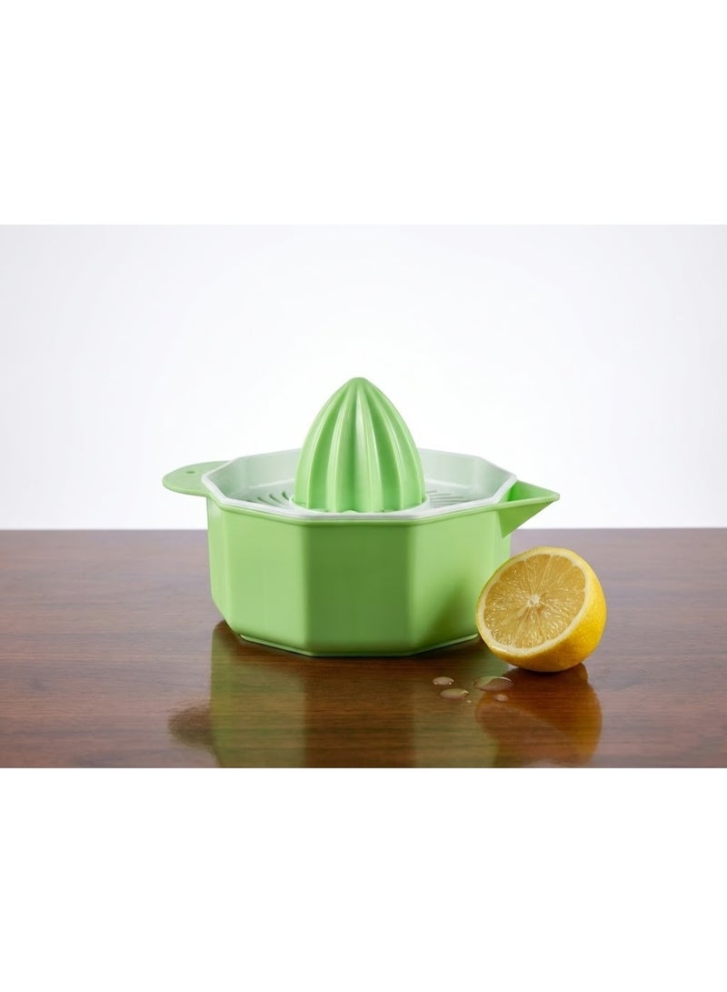Manual Citrus Juicer & Lemon Squeezer with Built-in Strainer and Pour Spout - Portable Hand Press for Fresh Juice - Pastel Green - Image 4